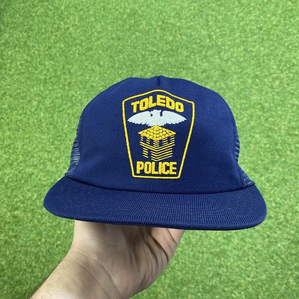 Toledo Ohio Police Snapback Trucker Hat Blue Embroidered Patch Adjustable Cap